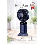 Torima Şarjlı Masaüstü Vantilatör Dijital Göstergeli 90 Derece Katlanabilir Mini Fan F19 Lacivert