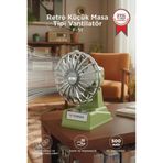 Torima Şarjlı Masaüstü Vantilatör Retro Tasarım 500 Mah Taşınabilir Mini Masa Fanı F51 Yeşil