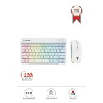 Torima Tmk-09 Beyaz Şarj Edilebilir Rgb Işıklı Kablosuz Klavye Mouse Seti