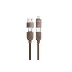 Torima U17 Kahverengi 4-İn-1, Type-C To Type-C And Ligthning -Usb Çoklu Değiştirilebilir Başlıklı 100Cm - 85W Hızlı Şarj Ve Data Kablosu