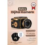 Torima Vintage Dijital Kamera Selfie Video Vlog Kamerası Fotoğraf Makinesi CMR48 Siyah