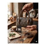 torime mini Boston kadın el ve omuz çantası-vintage monogram desenli vegan deri tek bölmeli çapraz çanta