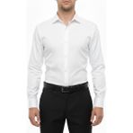 Torivalli Collection Dar Kesim Slimfit Düz Renk Kolay Ütülenebilen Mevsimlik Cepsiz Uzun Kollu Kol Düğmesi Takılabilen Erkek Gömlek - 2XL - 001-Beyaz