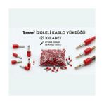 Tork 1 mm Izoleli Kablo Yüksüğü – 18 Awg – Kırmızı Renk – 100 Adet