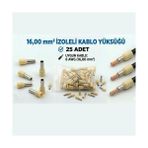 Tork 16 mm Izoleli Kablo Yüksüğü – 6 Awg – Fildişi Renk – 25 Adet