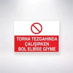 Torna Tezgahında Çalışırken Bol Elbise Giyme Sticker 20X28 Cm