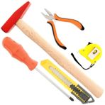 Tornavida,çekiç,mini Pense,maket Bıçağı,şerit Metre 5 Parça Alet Seti