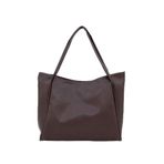 Toronto Vegan Deri Shopper Çanta, Minimalist Tasarım, Geniş İç Hacimli, 43 x 11 x 29 cm (Acı Kahve)