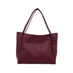 Toronto Vegan Deri Shopper Çanta, Minimalist Tasarım, Geniş İç Hacimli, 43 x 11 x 29 cm (Bordo)