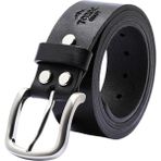 Toros Craft Premium % 100 Hakiki Vejetal Dayanıklı Deri Kemer, Döküm Toka, Tamamen El Yapımı Kopmaz Çatlamaz - 5-Siyah - 105 cm