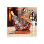Torres Şaha Kalkmış At Figürlü Şişe Tutucu Şaraplık 30x30 cm Dekoratif Obje Ev Ofis Bar Aksesuarı Kahverengi