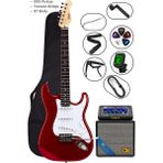 Torres ST-40RDP Elektro Gitar Seti Amfili Başlangıç Paketi Bluetoothlu 25W Profesyonel Full Set Kırmızı - Koyu Kırmızı
