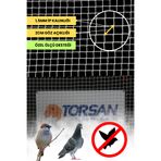 TORSAN Kuş Ağı – 2 cm Gözli – Kuş Filesi – 1,5 mm İp – Beyaz Renk – Balkon Filesi - 2.5 Metre x 1 Metre