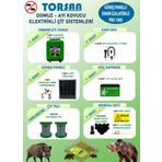 Torsan Pro Plus 1000 Domuz Ayı Kovucu 1000 mt Güneş Panelli Elektrikli Çit Sistemi