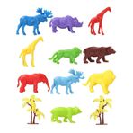 ToruToys 669 Toy Play 12 Parça 4-6 cm Renkli Mini Vahşi Hayvanlar Figür Seti