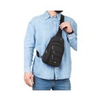 Torz Unisex Siyah Omuz Çantası Su Geçirmez Kanvas Kumaş Body Bag Çift Taraflı Çapraz Postacı Çanta Antrasit