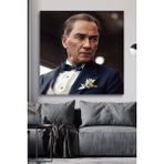 Tosbart Dekoratif Atatürk Portre Kanvas Tablo 5 -Salon Oturma Yatak Odası Ofis Antre Cafe Için Duvar Dekoru - 50 x 70