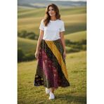 Tosbikotantik Kişiye Özel Patchwork Maksi Pazen Etek - Çok Renkli - M - L