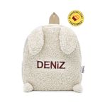 Tosbiş [ Istediğiniz Ismi Yazıyoruz ] Tavşan Krem 0 - 8 Yaş Anasınıfı Kreş Çocuk Okul / Sırt Çantası Peluş