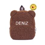 Tosbiş [ Istediğiniz Ismi Yazıyoruz ] Teddy Kahve 0-8 Yaş Çocuk Sırt Çantası, Anaokulu-kreş Sırt Çantası