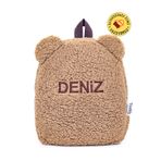 Tosbiş [ Istediğiniz Ismi Yazıyoruz ] Teddy Sütlü Kahve 0-8 Yaş Çocuk Sırt Çantası, Anaokulu-kreş