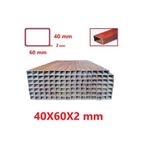 TOSÇELİK Boyalı (2mt) 40 x 60 x 2 mm Kutu Profil Boru Metal 40x60x2 Demir (10 Adet)
