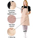 Toshe Boyun Ayarlı, Su Geçirmez, Cepli Şef, Aşçı, Mutfak Önlüğü , Cafe, Barista, Kuaför, Ressam ve Çiçekçi Önlükleri - Standart - Bej