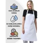 Toshe Boyun Ayarlı, Suya Dayanıklı, Cepli Şef, Aşçı, Mutfak Önlüğü ,Cafe, Barista, Kuaför, Ressam ve Çiçekçi Önlükleri - Standart - Beyaz
