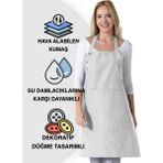 Toshe Boyun Ayarlı, Suya Dayanıklı, Cepli Şef, Aşçı, Mutfak Önlüğü , Cafe, Barista, Kuaför, Ressam ve Çiçekçi Önlükleri - Standart - Gri