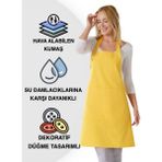 Toshe Boyun Ayarlı, Suya Dayanıklı, Cepli Şef, Aşçı, Mutfak Önlüğü , Cafe, Barista, Kuaför, Ressam ve Çiçekçi Önlükleri - Standart - Sarı