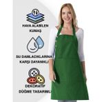 Toshe Boyun Ayarlı, Suya Dayanıklı, Cepli Şef, Aşçı, Mutfak Önlüğü , Cafe, Barista, Kuaför, Ressam ve Çiçekçi Önlükleri - Standart - Yeşil