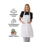 TOSHE Mutfak Önlüğü Su Geçirmez Şef Önlüğü 2 Geniş Cepli Barista Önlüğü Önlük