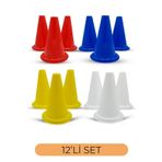 Tosima 12 Adet Antrenman Hunisi 17 Cm Kuka Seti 12 Adet Kırılmaz İdman Hunisi 4 Renk