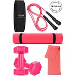 Tosima 6 Parça Pilates & Fitness Seti 6 mm Minder ile Evde Spor Yapmak için İdeal Set - Pembe
