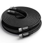 TOSUPERS [10ft 2'li Paket] Uzun USB C - USB C Kablosu Hızlı Şarj 60W, PD Tip C Şarj Kablosu Naylon Samsung Galaxy S22 S21 S21+ S20 FE Note 20 Ultra Plus A71 A80 5G, Pixel 7 6 Pro 6a 5 4 3 3a 2 XL ile Uyumlu