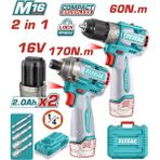 TOTAL 240968E 16V MATKAP VE DARBELİ VİDALAMA SET