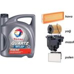 Total 5W30 Partikül Yağ + Filtre Ful Set Peugeot 308 1.6 Dizel Uyumlu