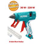 TOTAL Dayanıklı Sağlam Sıcak Mum Silikon Tabancası 11.2 mm Tutkal Isı 30 W-220 W Mum Çubuğu Hediyeli