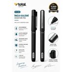 TOTAL İmza Kalemi 1.0 mm Siyah Mürekkepli Signature Pen Profesyonel Tükenmez Kalem Metal Klipsli Ofis ve Yönetici Kalemi