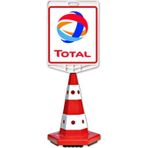 Total Logo Çift Taraf Baskı Trafik Koni Seti Trafik Dubası