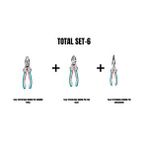Total Set-6 (180mm Pro Kombine Pense+180mm Pro Yan Keski+200mm Pro Kargaburnu) Mavi
