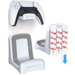 TotalMount PS5 kumandası için tutucu – Premium montaj parçaları vida veya kalıcı yapıştırıcı ile duvarınıza zarar vermez (Playstation Controller'lar için duvar standları – iki paket)