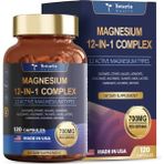 Totaria Healt Magnesium Complex 700 mg 12 In 1 Glycinate Citrate Malate Oxide Taurate Aspartate Orotate Vegan 120 Capsules - Aromasız