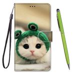 TOUCASA Huawei P10 Lite Kılıfı, Yaratıcı Boyalı Cüzdan Kılıf PU Deri Açılır Manyetik Renkli Destek Çubuğu Kart Yuvaları Folyo Koruma Kılıfı Huawei P10 Lite için (Kibük Yavru Kedi)