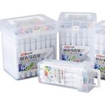 Touch 24 Lü Silky Marker Kalem Şeffaf Saklama Kutusunda Renkli ve Kullanışlı Sanatsal Malzeme