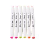 Touch Brush Marker Flourescent Colors 6'lı Set