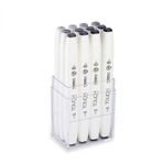 Touch Twin Brush Marker Fırça Uçlu Marker Seti 12 Renk SOĞUK GRİ