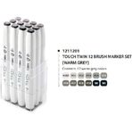 Touch Twın Brush Marker Set 12 Renk Sıcak Gri Tonlar