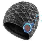 TOUCH TWO Erkekler için Bere, Kulaklıklı Bluetooth Şapka Bere, Kış Örme Müzik Şapkası, Gri, Tek Beden