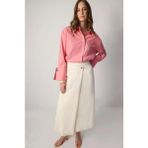 Touche Kruvaze Naturel Denim Etek Krem - 38
